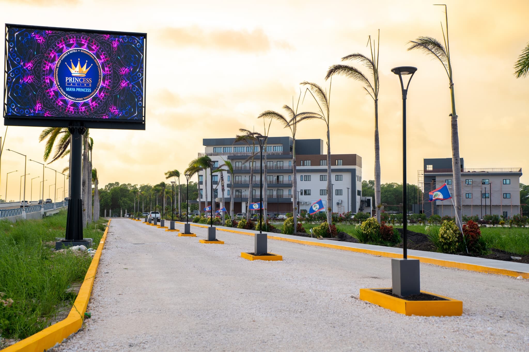 Riverside walkway along the Belize River at Grand Resort & Residences
